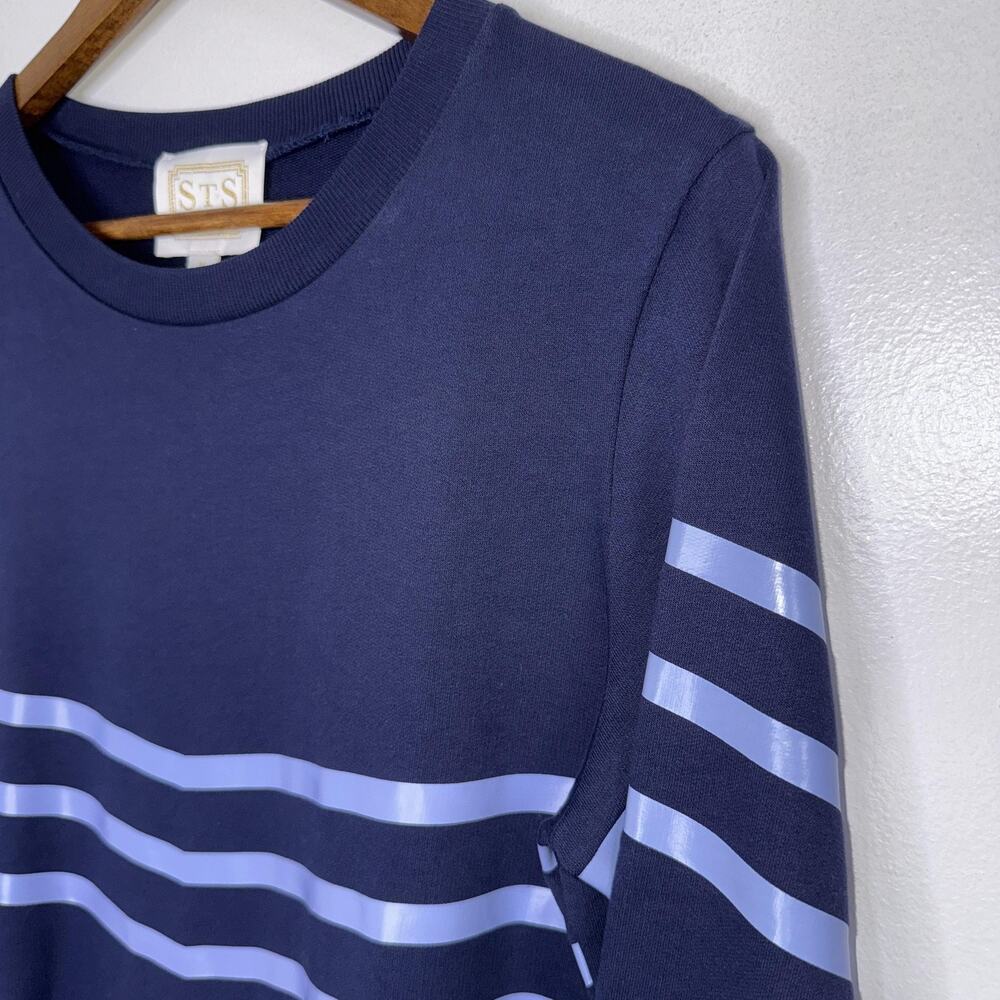 Sail To Sable Dress Womens Medium Blue Striped Sweater Long Sleeve Nautical
